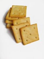Cracker biscuit isolated on white background photo