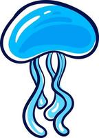 Blue jellyfish, illustration, vector on a white background.