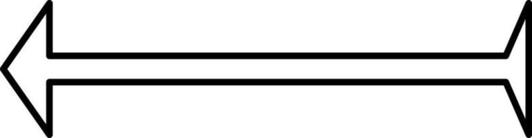 Thin lined arrow with a small tail pointing to the left, illustration, vector on white background.