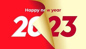 Happy new year 2023. Change or open paper to new year 2023 banner. vector