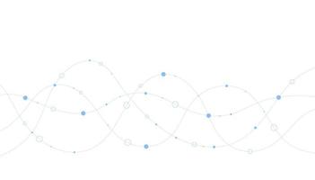 Abstract lines and dots digital background poster with dynamic wave. Network technology banner. Vector