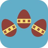 Three red easter eggs, illustration, vector on a white background.