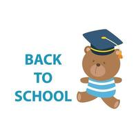 illustration vector graphic cute teddy bear back to school on white background