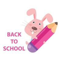 cute rabbit back to school isolated on white background vector