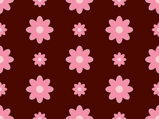 Flower cartoon character seamless pattern on pink background