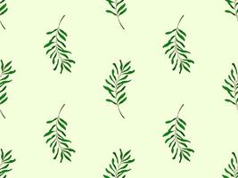 Leaf cartoon character seamless pattern on green background vector
