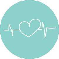 Blue heartbeat heart, illustration, vector on white background.