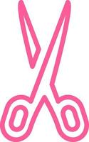 Pink scissors, illustration, vector on a white background.