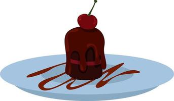 The smallest piece of cake, illustration, vector on white background.