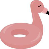 Flamingo lifebouy , illustration, vector on white background