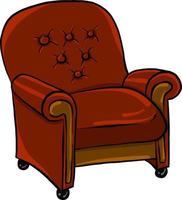 Red armchair, illustration, vector on white background