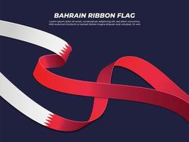 Bahrain ribbon flag style banner template vector