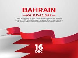 Bahrain national day celebration banner template with ribbon vector