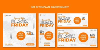 set of template advertisement for black friday vector