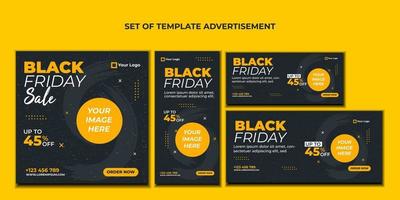 set of template advertisement for black friday vector