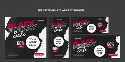 set of template advertisement for black friday vector