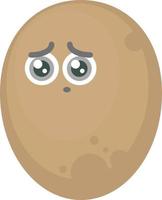 Sad potato, illustration, vector on white background.