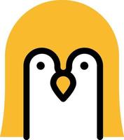 Yellow penguin, illustration, vector on a white background.