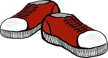 Red sneakers , illustration, vector on white background