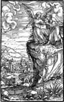 The Gantze New Testament is a print that was created by Ambrose Holbein vintage engraving. vector