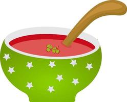 Delicious Tomato soup ,illustration, vector on white background.