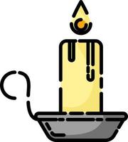 Halloween candle, illustration, vector on a white background.