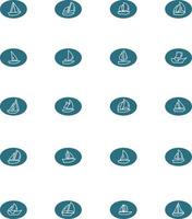 Sailing boats icon pack, illustration, vector, on a white background. vector