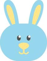 Blue easter bunny, illustration, vector on a white background.