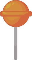 Orange lolipop, illustration, vector on white background.