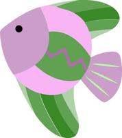 Green fish, illustration, vector on white background.