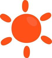 Red sun, illustration, vector, on a white background. vector