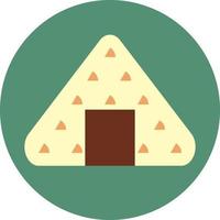 Japanese onigiri, illustration, vector on a white background.