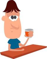 Man at  the bar,illustration,vector on white background vector