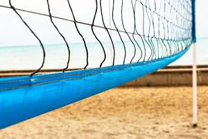 Beach volleyball net close up. Horizontal image. photo