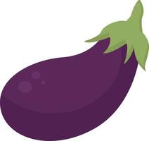 Flat eggplant, illustration, vector on white background.