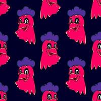 Chicken head pattern, illustration, vector on white background