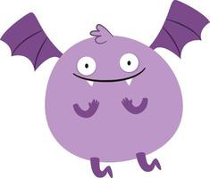 Purple monster, illustration, vector on white background.