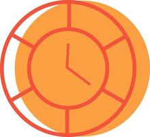 Punctual clock, illustration, vector on a white background.