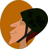 casco militar, ilustración, vector sobre fondo blanco.