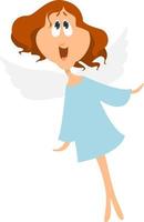 Smiling angel, illustration, vector on white background