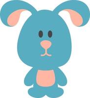 Blue bunny, illustration, vector, on a white background. vector