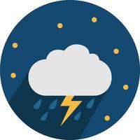 Rain cloud with thunder, illustration, on a white background. vector