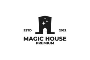 Flat magic house logo design vector illustration