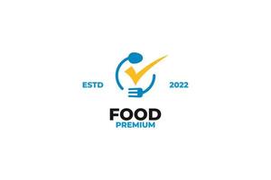 Flat food check logo design vector illustration