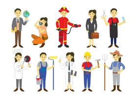 work profession collection set, suitable for children's story books, stickers, mobile applications, games, websites, posters, t-shirts and printing vector