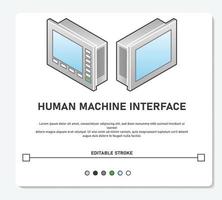 menú digital de desarrollo de interfaz de usuario hmi, scada, plc, red, monitoreo, estado, sitio web, pantallas de aplicaciones móviles diseño plano vektor simple vector