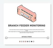 medidor de potencia de energía trifásica monitoreo de alimentador de rama trazo editable de vector simple