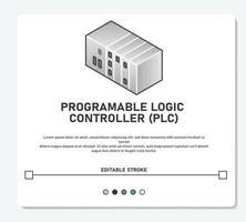 Industrial PLC Programable Logic Controller With Input and Output Simple Vector Editable Stroke