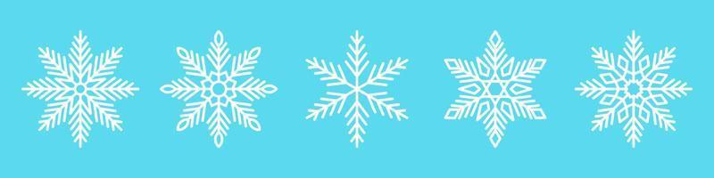 Snowflake line icons. vector