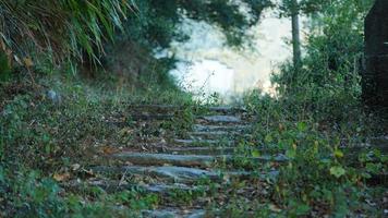 The old stone ladders view in the countryside of  the China photo